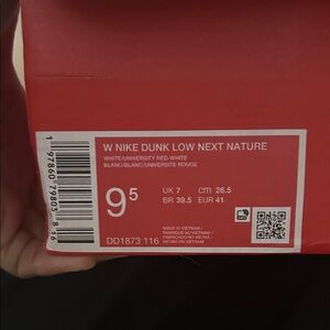 Nike Dunk Low Next Nature Red and White Sneakers